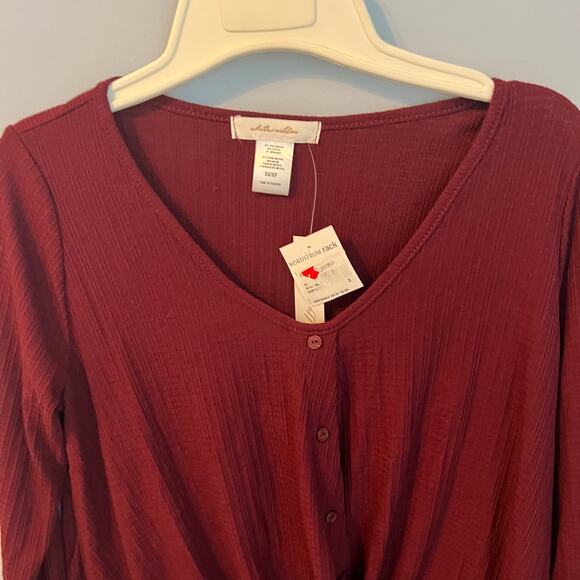 White Willow NWT Textured Button Front Blouse Top Size XS Long Sleeve - Picture 5 of 10